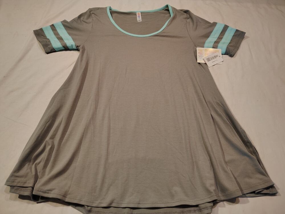 LuLaRoe Perfect T Short Sleeve Shirt Top Size Small NWT S Gray Blue Jersey NEW